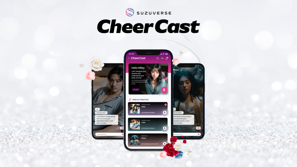 Suzuverse - shaping the future of freedom. Building a decentralized virtual world to connect people digitally. CheerCast - emotion AI avatar chatbot with emotional and artificial intelligence you can talk to, helping you unleash your happiness. SUZUWALK is a 100% Metaverse-ready platform that connects both virtual and real universes, creating a truly immersive authentic experience, providing a growth experience limited only by the imagination.